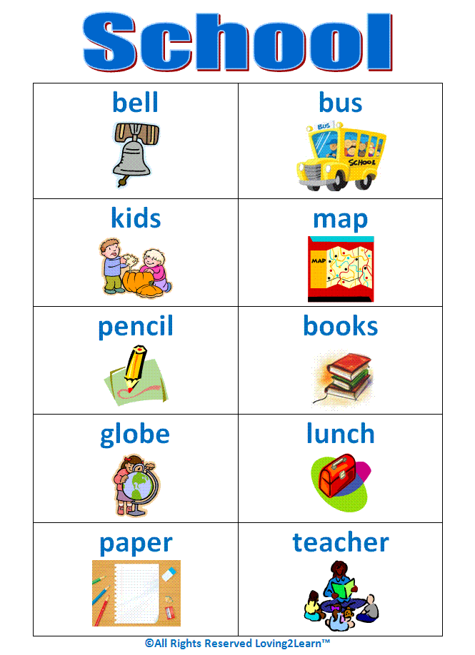 Learning New Words School & Playground Words and Learning Videos